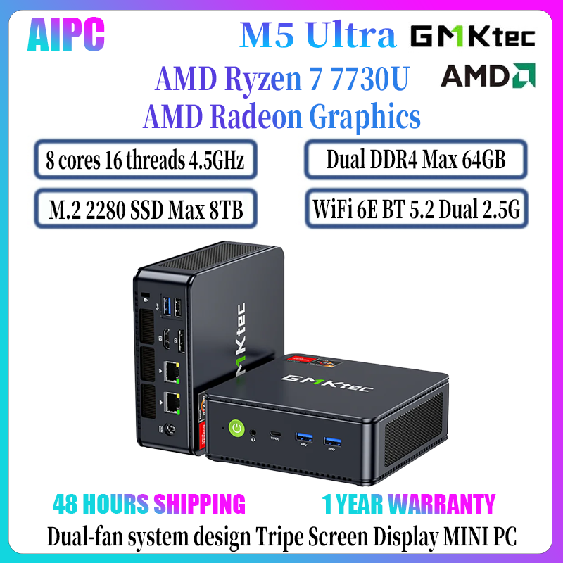 GMKtec M5 Ultra AMD Ryzen 7 7730U 16GB RAM 512GB SSD