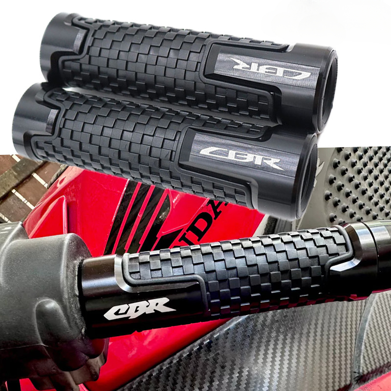 JMTBNO Black Rubber Gel Motorcycle Grips For Honda CBR600RR / CBR1000RR – 7/8" Bar, With Bar Ends