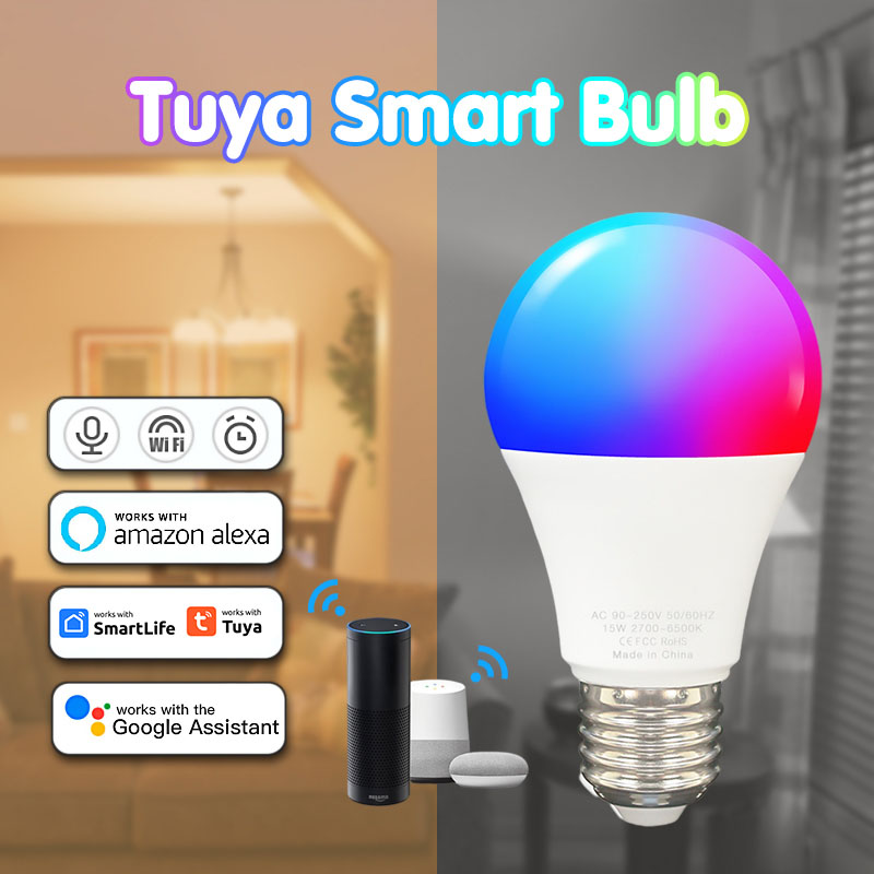 ROMAHOME Smart Bulb Wifi 9W 12W 15W E27/RGB Works App Smatlife/Tuya