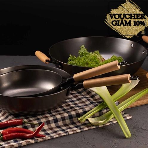 Chảo gang cao cấp lòng Sâu La Gourmet Nitrigan dùng được mọi loại bếp