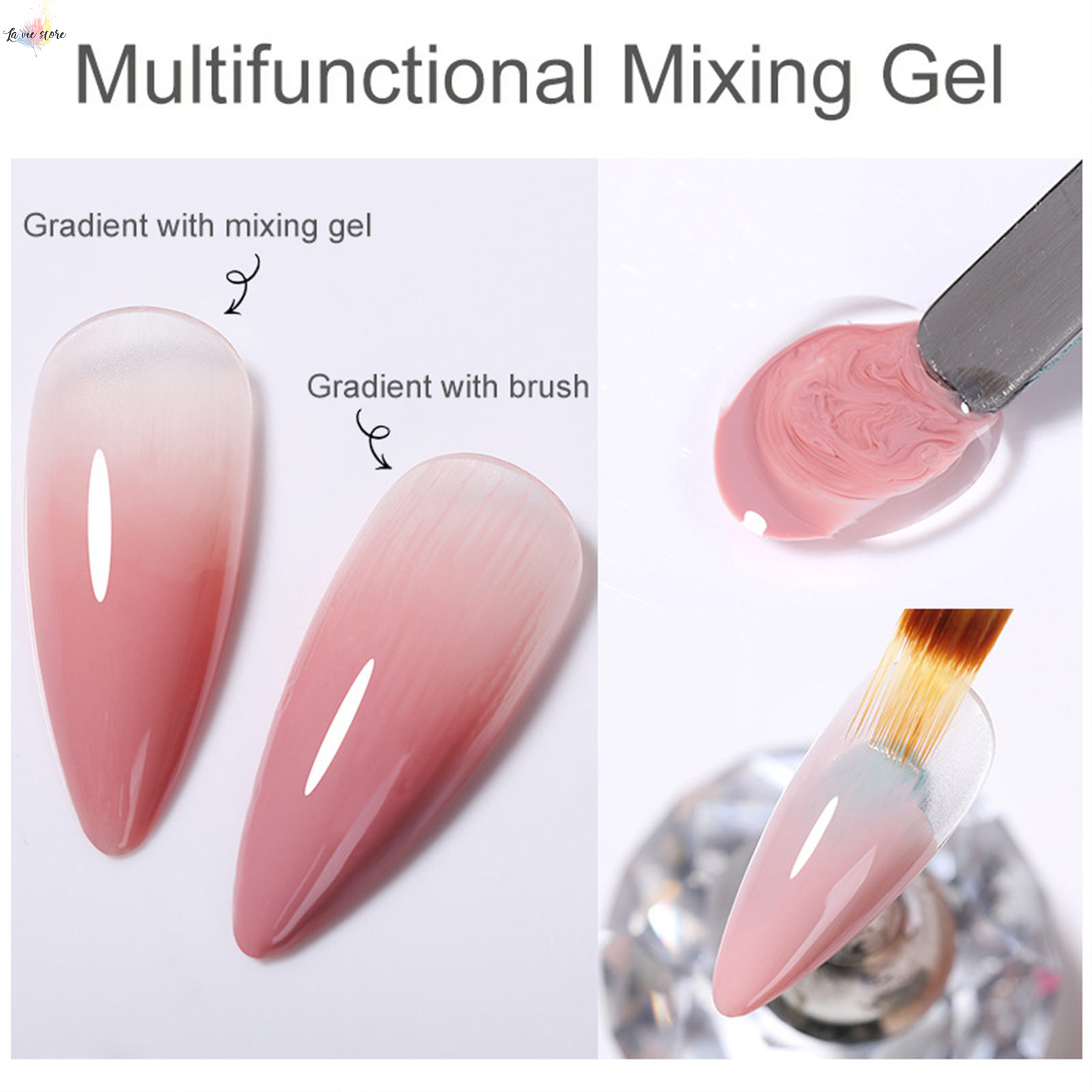 La vis Multifunctional Nail Art Mixing Gel Powder Glitter Sequins Gel Nail