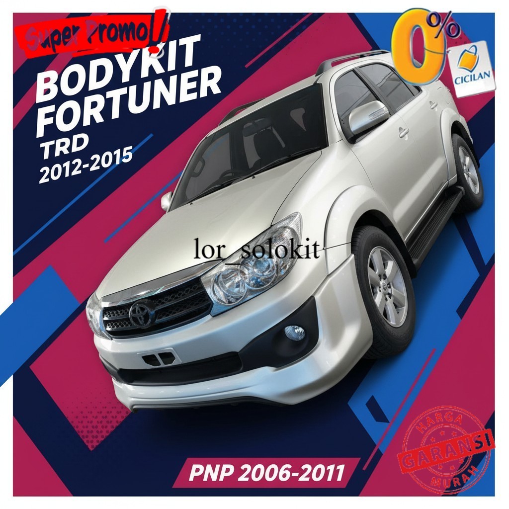 Bodykit Toyota Fortuner Trd 2012-2015 PNP To 2006-2011 Bahan Duraflex Grade-A Harga 625,500 rupiah*Gratis Ongkir