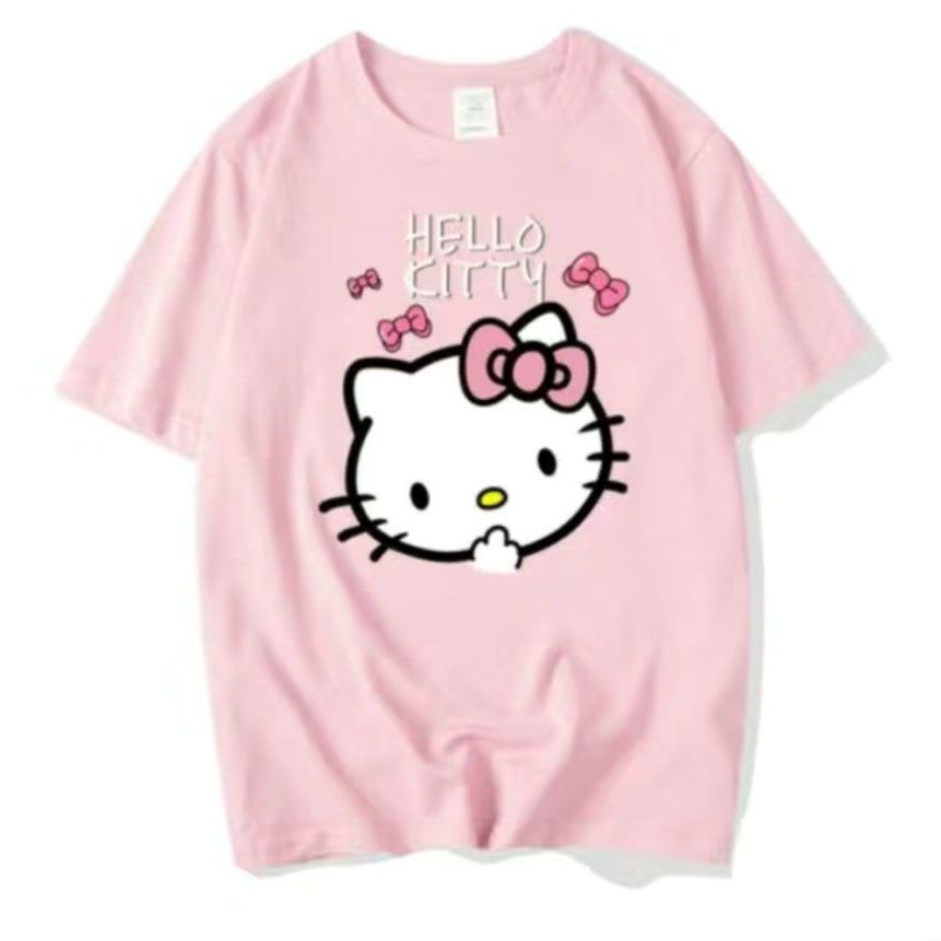 Sanurgente-T-shirt à manches courtes Hello Kitty pour femme