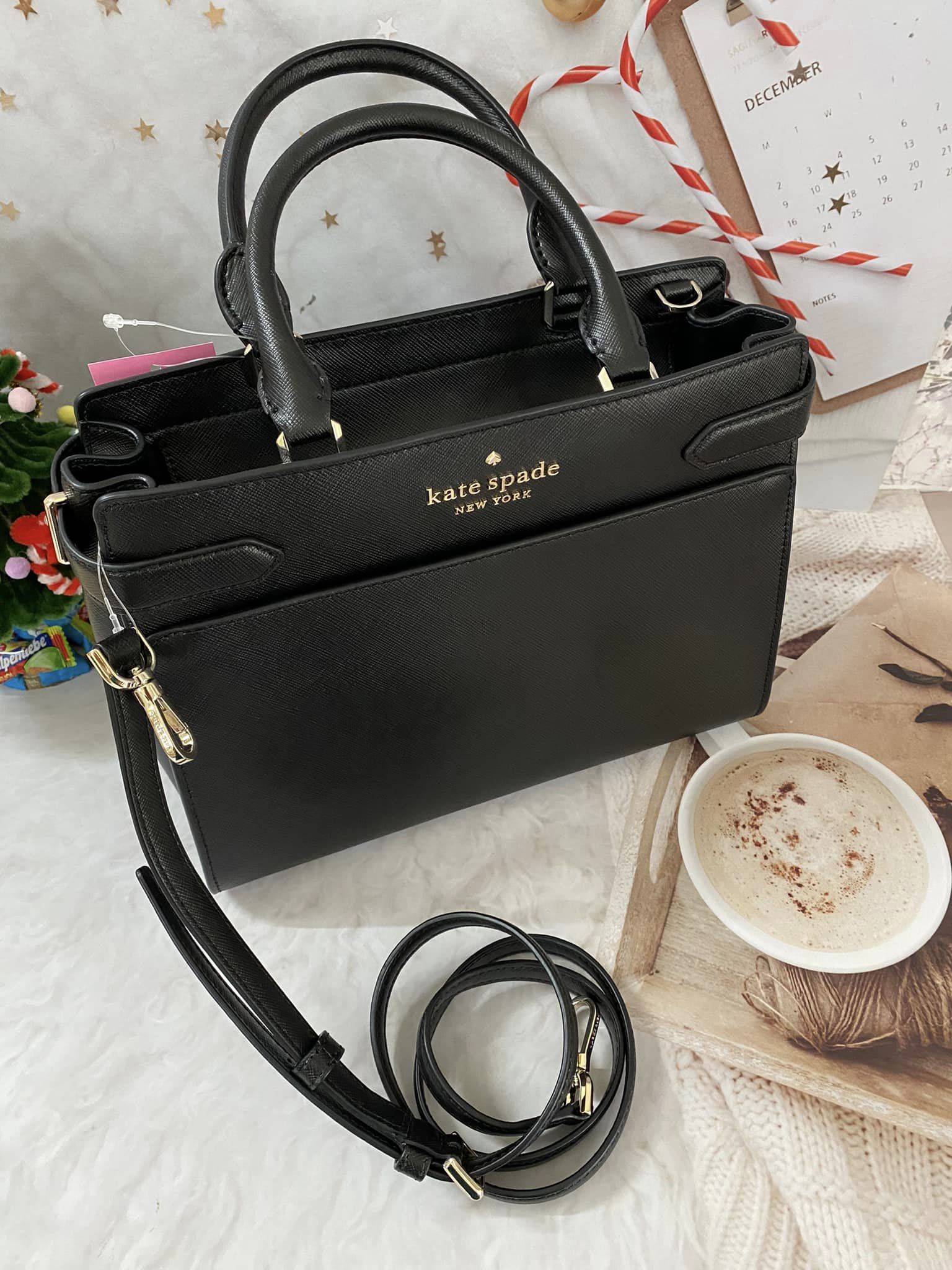 Túi nữ kate spade staci medium satchel - black