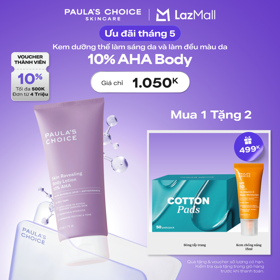 Kem dưỡng thể làm sáng da Paula’s Choice RESIST SKIN REVEALING BODY LOTION WITH 10% AHA 5900