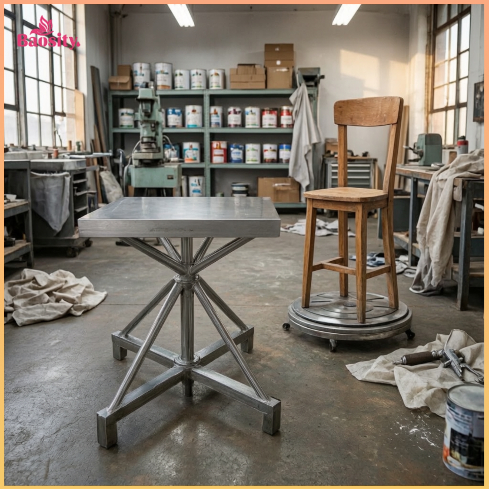 Baosity Stable Paint Spraying Turntable Stand Rugged Rotating Work Stand with Square Plate Elevated Worktable Space-Saving for Workshops Giá 4,229,288 Đồng*Miễn phí vận chuyển