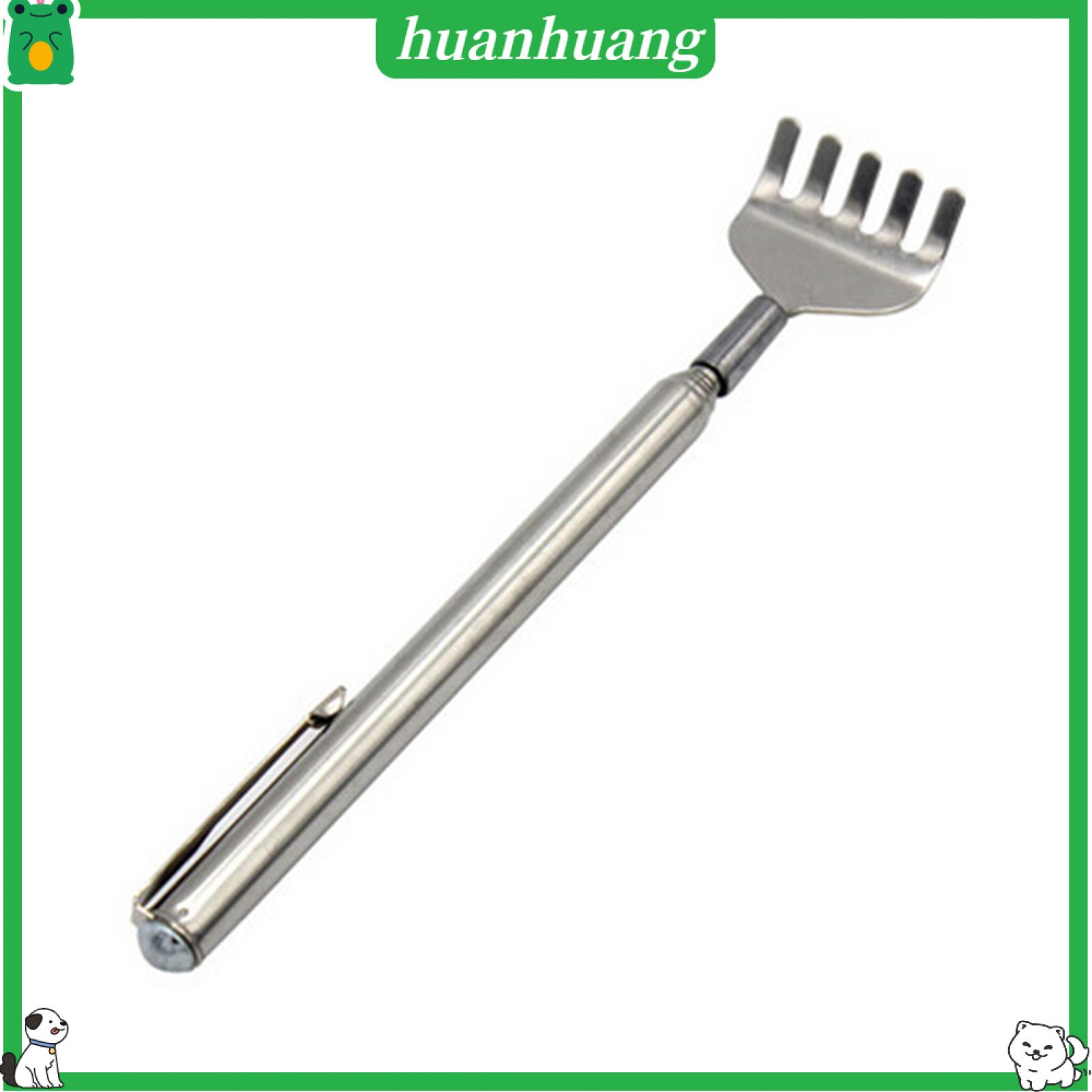Huanhuang thép không gỉ scratcher dụng cụ gãi lưng thu gọn được mở rộng thép không gỉ scratcher cho khó tiếp cận khu vực tay cầm thu gọn được công cụ mát-xa