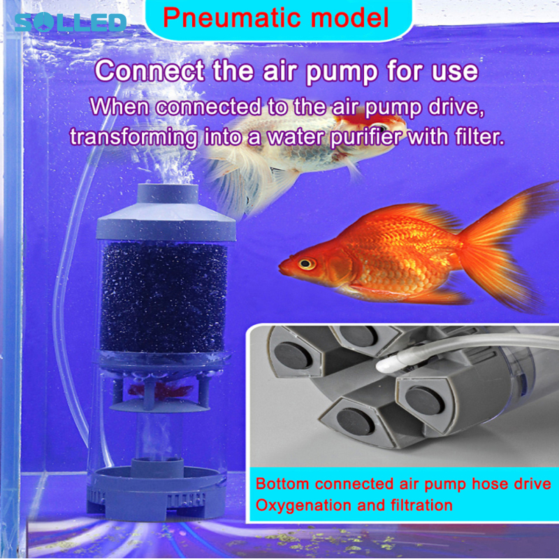 Aquarium Internal Sponge Filter, Fish Tank Clean Fish Waste, Fully Automatic Fish Stool Suction Collector, Aquarium Submersible Fish Poop Cleaner Filter