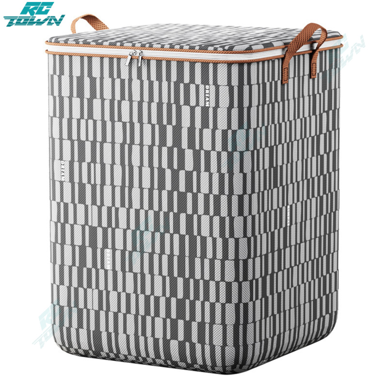 Extra Large Storage Bag, Portable Zipper Closure Clothes Storage Duffle Bag, Wardrobe Sorting Storage Box With Handle For Pillows Blankets Storage (100L) ราคา 105 บาท*ส่งฟรี