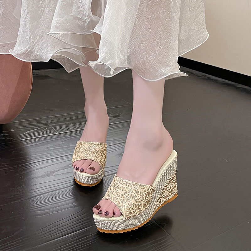  Tofashions Giày sandal đế xuồng thời trang Hàn Quốc Áo Khoác Phụ Nữ Mùa Hè Dép tông Chống Sạt lở xăn đan cao gót có đế dày Học Sinh Cao Gót Mùa Hè Dép lê nữ 