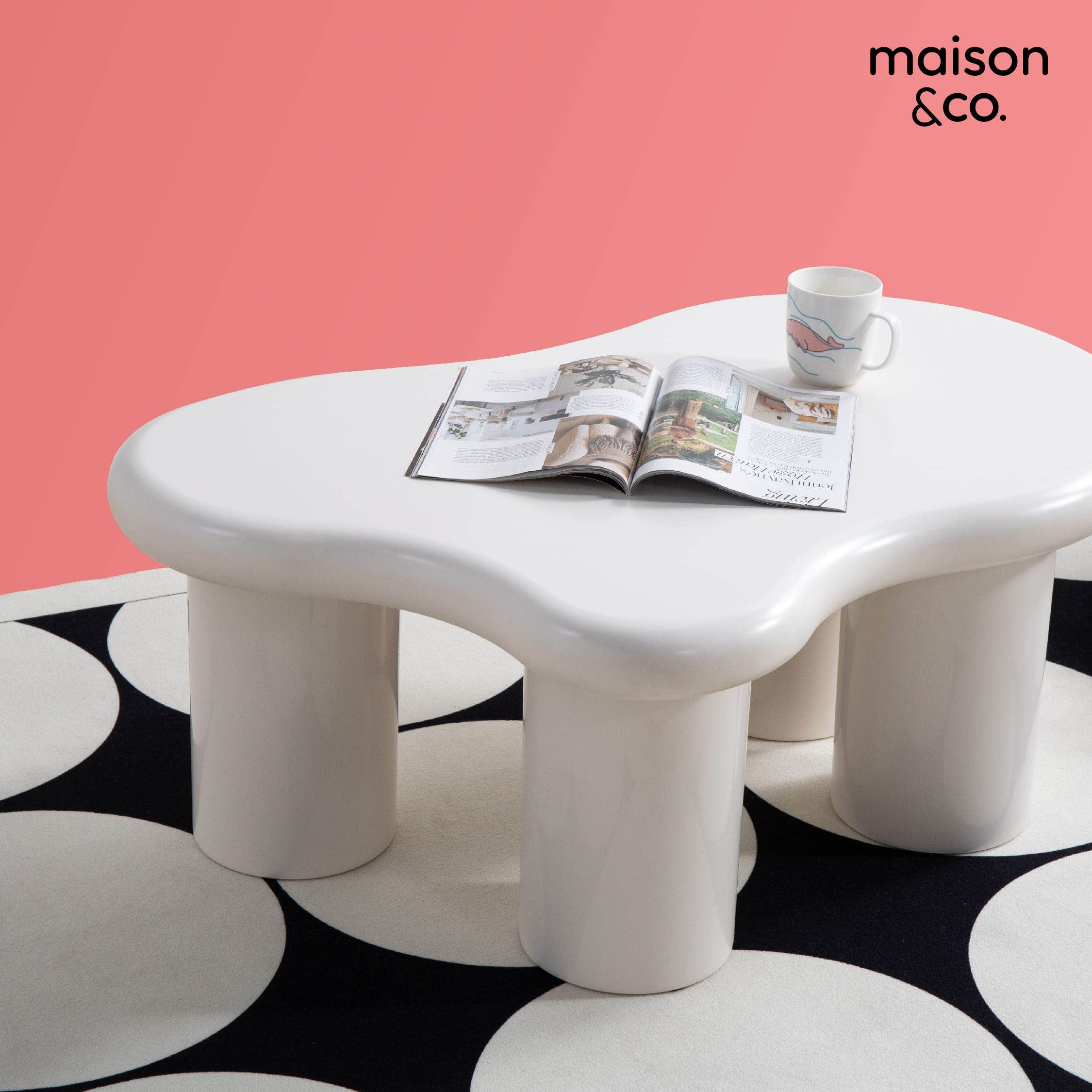 SB Design Square MAISON CO. โต๊ะกลาง รุ่น ZAMITY สีครีม (100x67x41 ซม.) ราคา 7,900 บาท*ส่งฟรี