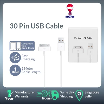 [SG Seller] Apple 30 Pin USB Charging and Sync Dock Connector Data Cable for iPhone 4/ 4S, iPhone 3G/ 3GS, iPad 1 / 2 / 3, iPod Touch, iPod Nano - 1 Meters