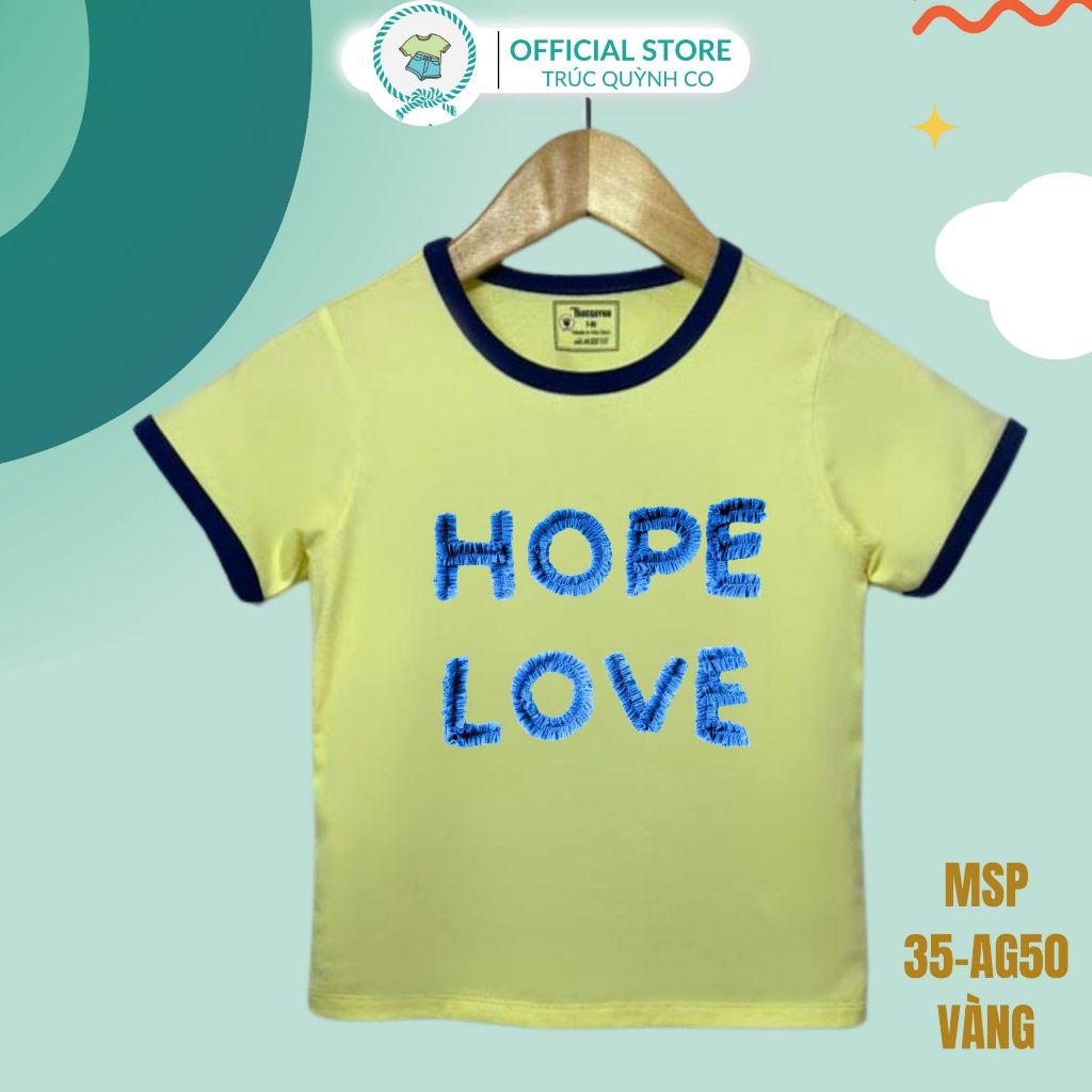 Áo thun tay lỡ Hope Love- Cho Bé Gái Trúc Quỳnh Co bé 12kg đến 52kg - 3