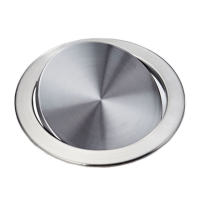 Vogvigo Stainless Steel Flap Flush Recessed Built-in Balance Swing Flap Lid Cover Trash Bin Garbage Can Kitchen Counter Top