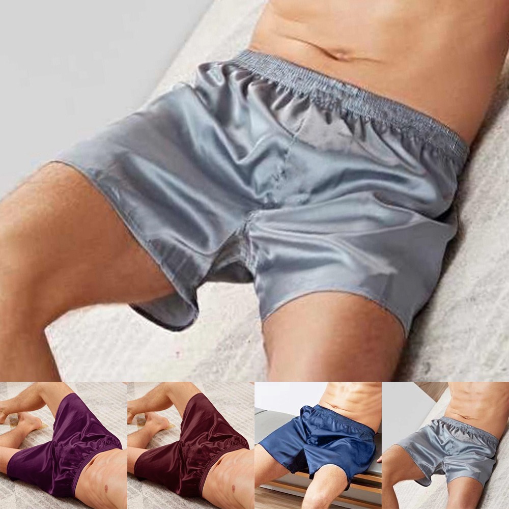 Nam ngắn quần Bộ đồ ngủ bằng lụa satin quần short Thi Đua quần ngủ lụa quần áo ngủ ngủ