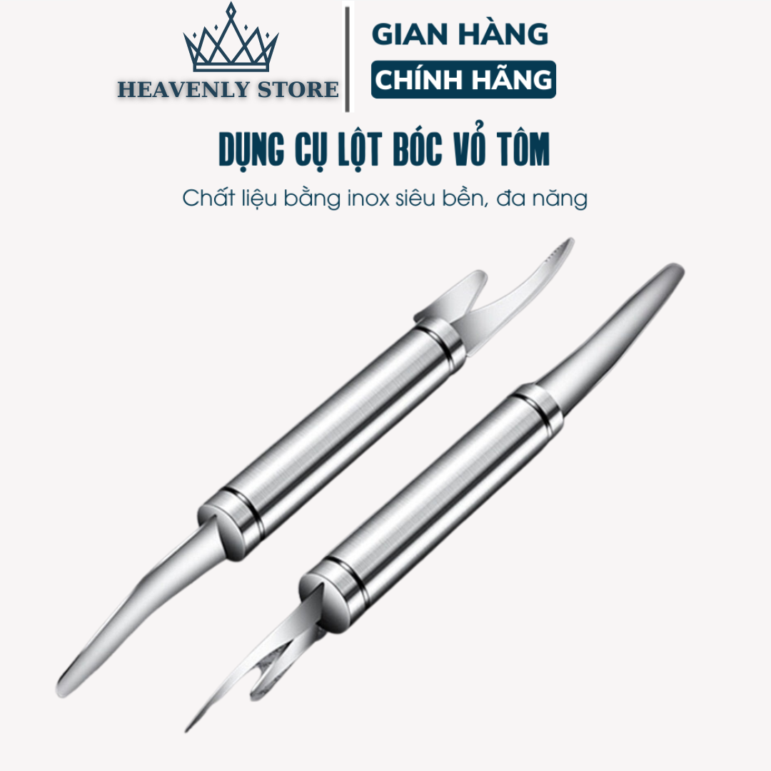 Dụng cụ lột bóc vỏ tôm, lấy chỉ tôm, làm lòng gà, cá đa năng, chất liệu inox siêu bền