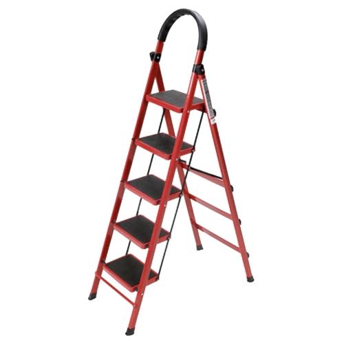JIJI 5 Step Foldable Ladder【 Compact and Light Ladder 】 Foldable Large Board Ladder 3/4/5 Step Ladder Step Model 1: Ladder Steps