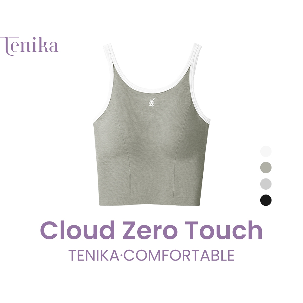 TENIKA Rimless Women Tank Tops Soft Slim Comfortable Absorb Sweat Breathable With Sponge -015 ราคา 395 บาท*ส่งฟรี