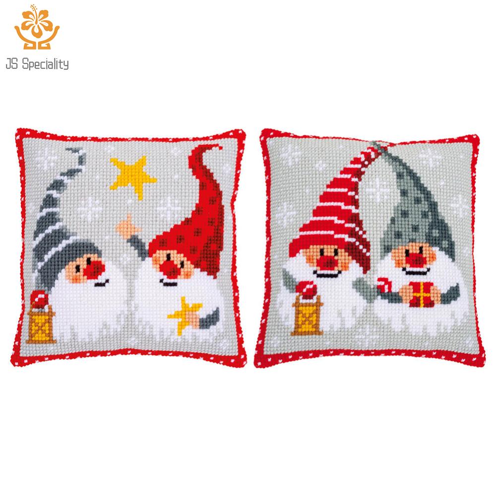 1thchristmas Gnome vỏ gối Bộ dụng cụ khâu chữ thập đóng dấu 11CT tự thêu Quà Tặng