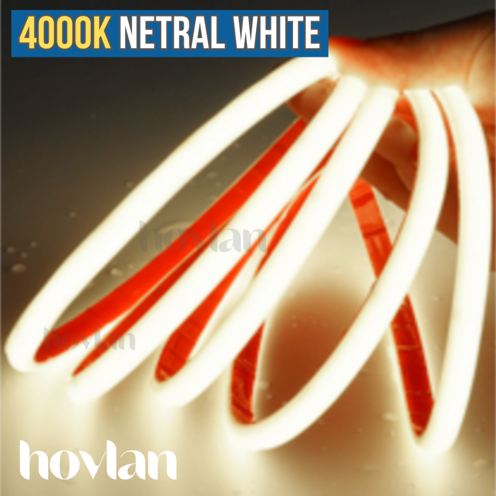 Led Strip COB 24V Hovlan Selang IP68 Anti Air Silicone Waterproof High Lumens Terang 15w