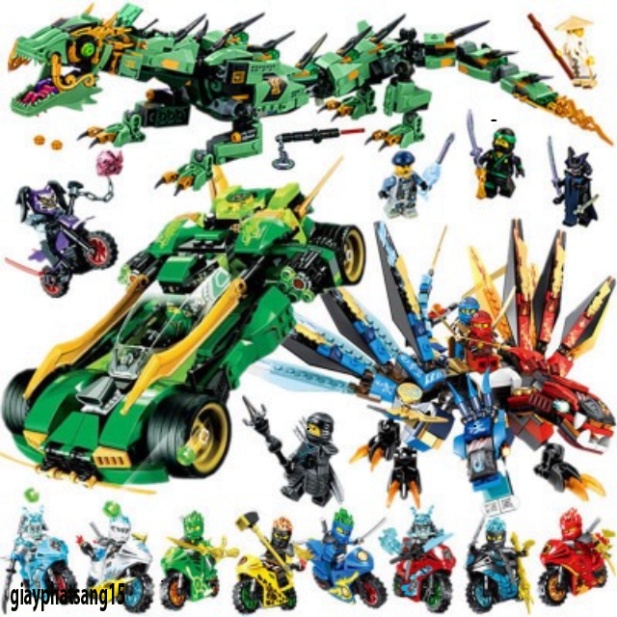 (có sẵn) lắp đặt Lego Ninjago zimo 4013 71073 81642 xe chạy Bóng Đêm Của Ninja - MSP669133