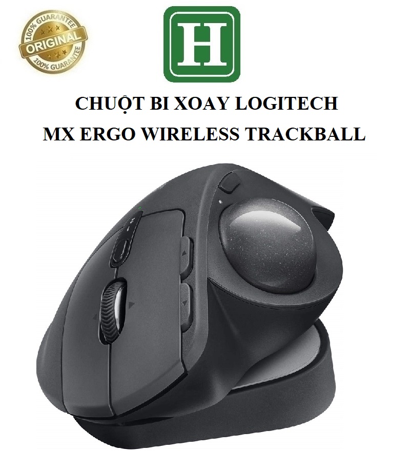 Chuột Bi xoay Công Thái Học Logitech, Ergo M575, Logitech MX ERGO Plus Wireless Laser Trackball Mouse, BH 6 tháng