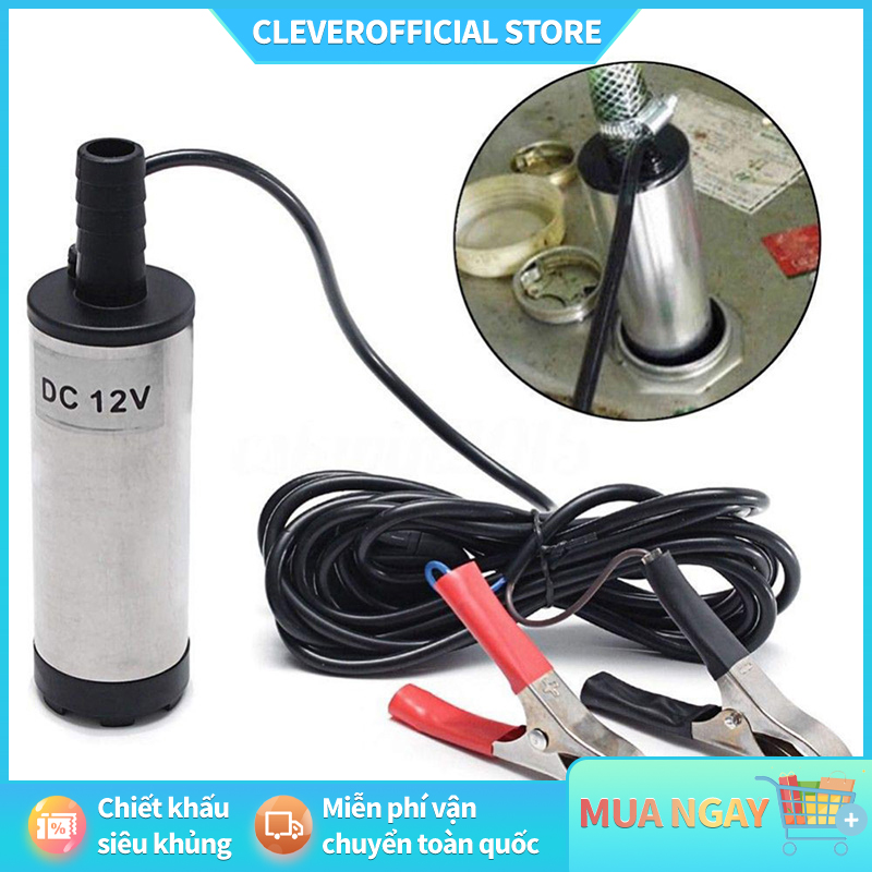 Bơm điện chìm 12v dc vỏ hợp kim nhôm bơm dầu diesel nhiên liệu 30L/phút-Bơm chìm mini 12v, 24v