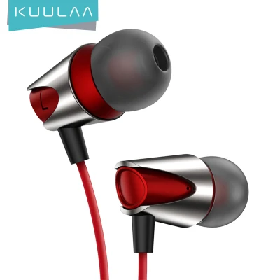 KUULAA Sport Earphone In Ear Earphones Bass Wired Headset 3.5mm Jack For iPhone 6 5 Xiaomi Samsung Huawei Phone Fone De ouvido