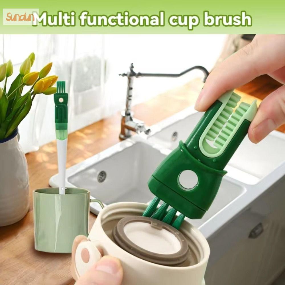 SUNDUN Đa năng Combo rửa chén 5 trong 1 Đa chức năng Tay cầm dài Bàn chải cốc Bàn chải vệ sinh Thân thiện với môi trường Bàn chải vệ sinh cốc 5 trong 1 Làm sạch bình sữa cho bé