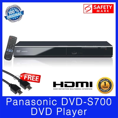 Panasonic DVD-S700 HDMI DVD Player. **FREE HDMI Cable**. 1080p Up-Conversion. CD Ripping. USB Multimedia Playback. Safety Mark Approved. 1 Year Warranty