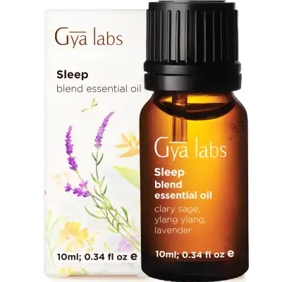 Gya Labs Sleep Essential Oil Blend - Lavender & Ylang Ylang for Good Night Sleep & Stress Relief (10ml) - 100% Pure Therapeutic Grade Aromatherapy Essential Oils Blends for Good Sleep & Diffuser