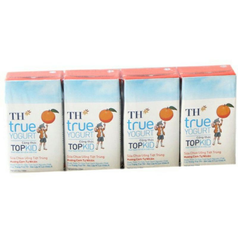 Vỉ Sữa TH TOPKID Cam-Dâu- Chuối 110ml Đủ vị