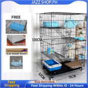 Foldable Cat Cage with Wheel and Giveaway Accessories