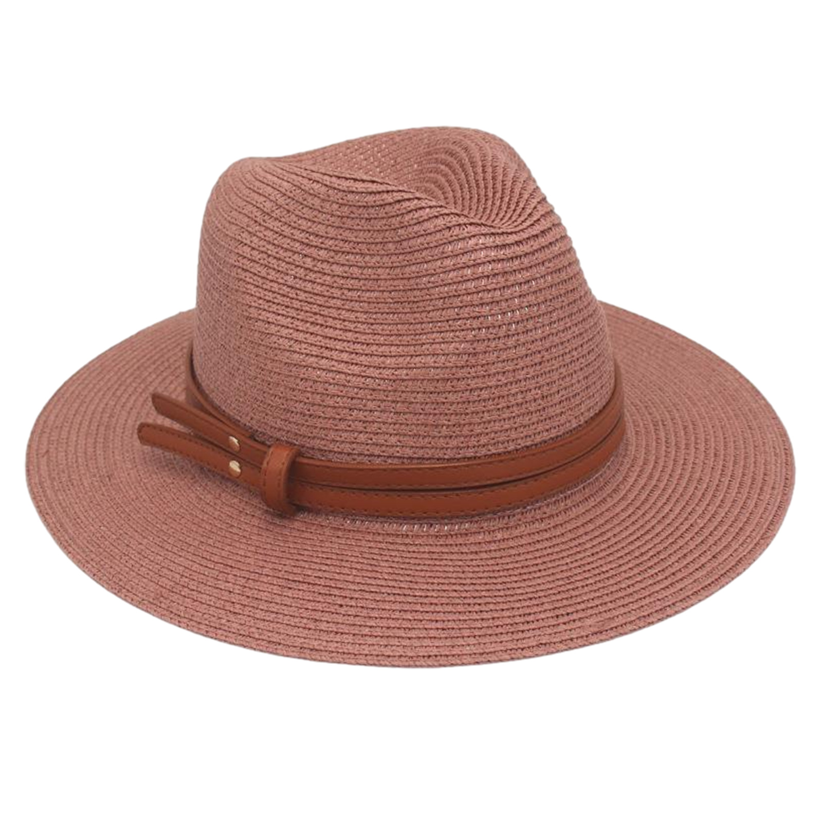 Women Straw Sun Hat Breathable Straw Hat Women’s Wide Brim Straw Hat with Faux Leather Belt – Adjustable Foldable Summer Beach Hat for Uv Protection Jazz Style Perfect for Asia Outdoors - 6