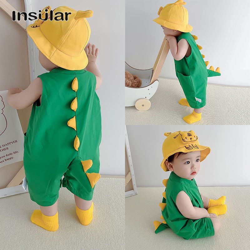 Áo liền quần trẻ em Insular, quần áo sơ sinh, quần áo trẻ em Foto, thiết kế hoạt hình, kết hợp các nút trên chân
