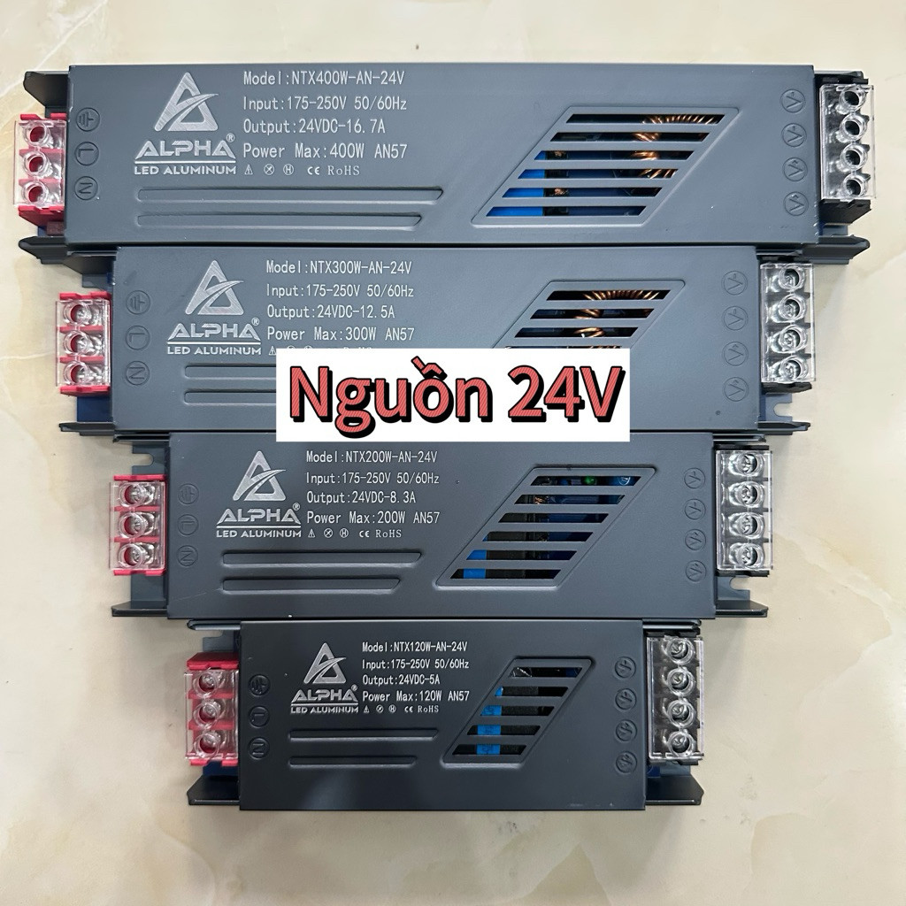 Nguồn 24V Đầy Đủ Công Suất - Nguồn Dẹt Hàng Tốt Dùng Cho Đèn Led Thanh, Led Dây - Bền, Ổn Định. Giá 119,000 Đồng*Miễn phí vận chuyển