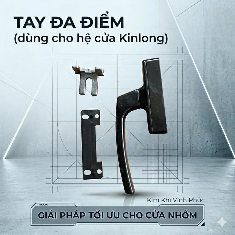 Tay đa điểm dùng cho cửa sổ nhôm hệ kinlong