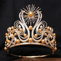 มงกุฎนางงาม crown queen มงกุฎเด็กหญิง สไตล์บาร็อค มงกุฏ นางงาม Crown Headpiece กับ Rhinestones สำหรับงานแต่งงานปาร์ตี้ผู้ใหญ่ มงกุฎเจ้าหญิงเด็ก 18.5 ซม.x 14.8 ซม.โลหะผสม Tiara มงกุฎ เจ้าสาว มงกุฎนางงาม