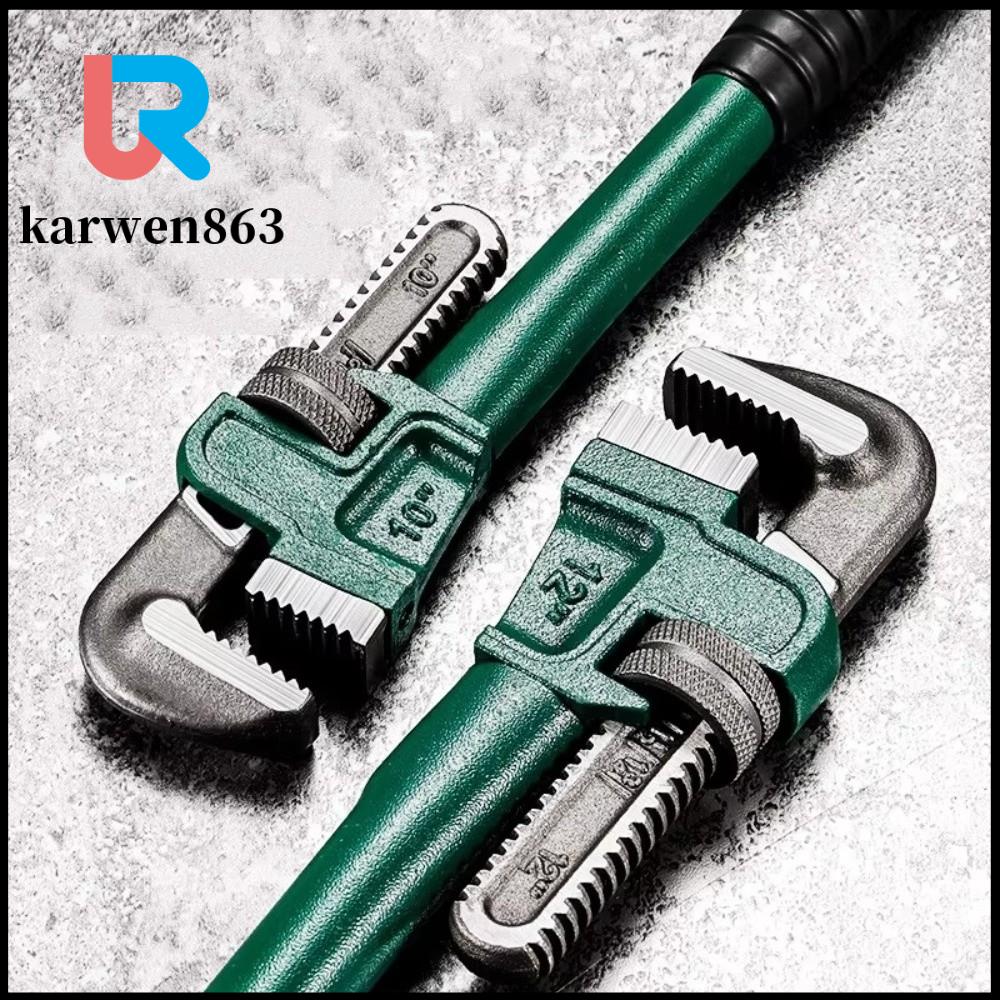KARWEN863 10" 12" 14" 18" Cờ lê ống thẳng loại Tay cầm chống trượt Kìm ống Bền bỉ Công suất lớn Cờ lê tay Hệ thống ống nước công nghiệp