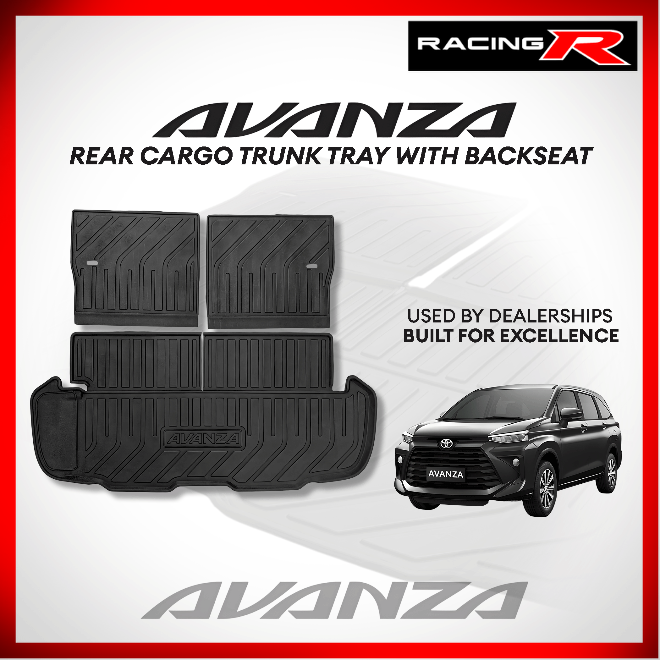 トヨタ AVANZA 2016-2020 カーゴライナー 全天候型 TPE 滑り止めトランクマット 防水ブーツトレイ トランクカーペ Toyota Avanza 2016 to 2026 Rear Cargo Trunk Tray with EXTENSION Thailand  Quality PREMIUM TECHMAT ( Car Accessories ) | Lazada Philippines