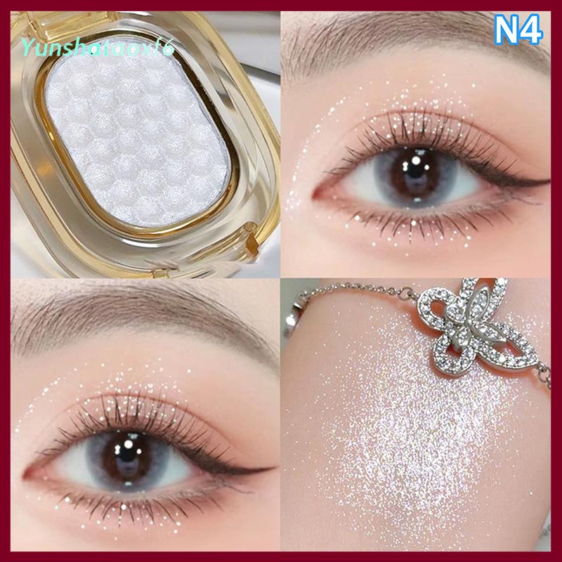 yunshataoxf Dikalu khoai tây nghiền kết cấu long lanh Phấn mắt màu tím vàng hồng ngọc trai long lanh cơ thể Highlighter 3 trong 1 Bảng trang điểm - 5