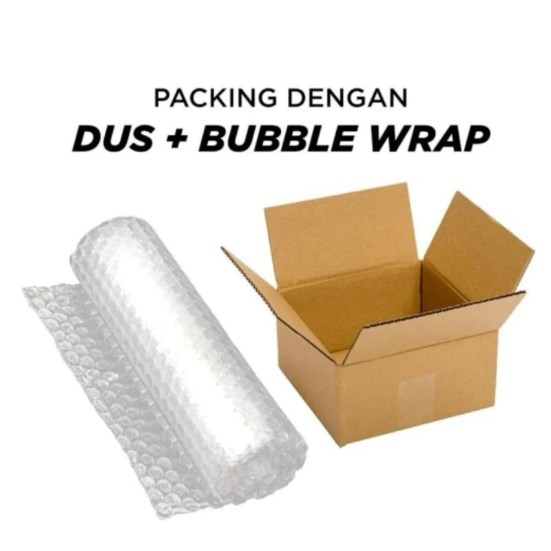 BUBBLE WRAP +DUS untuk keamanan packingan barang