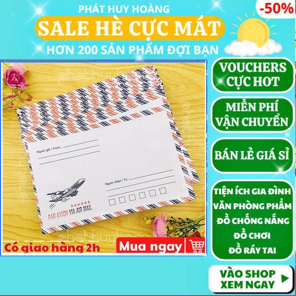 Combo 25 bao thư phổ thông giá rẻ bao thư giấy bao thư trắng bao thư giá rẻ Phát Huy Hoàng