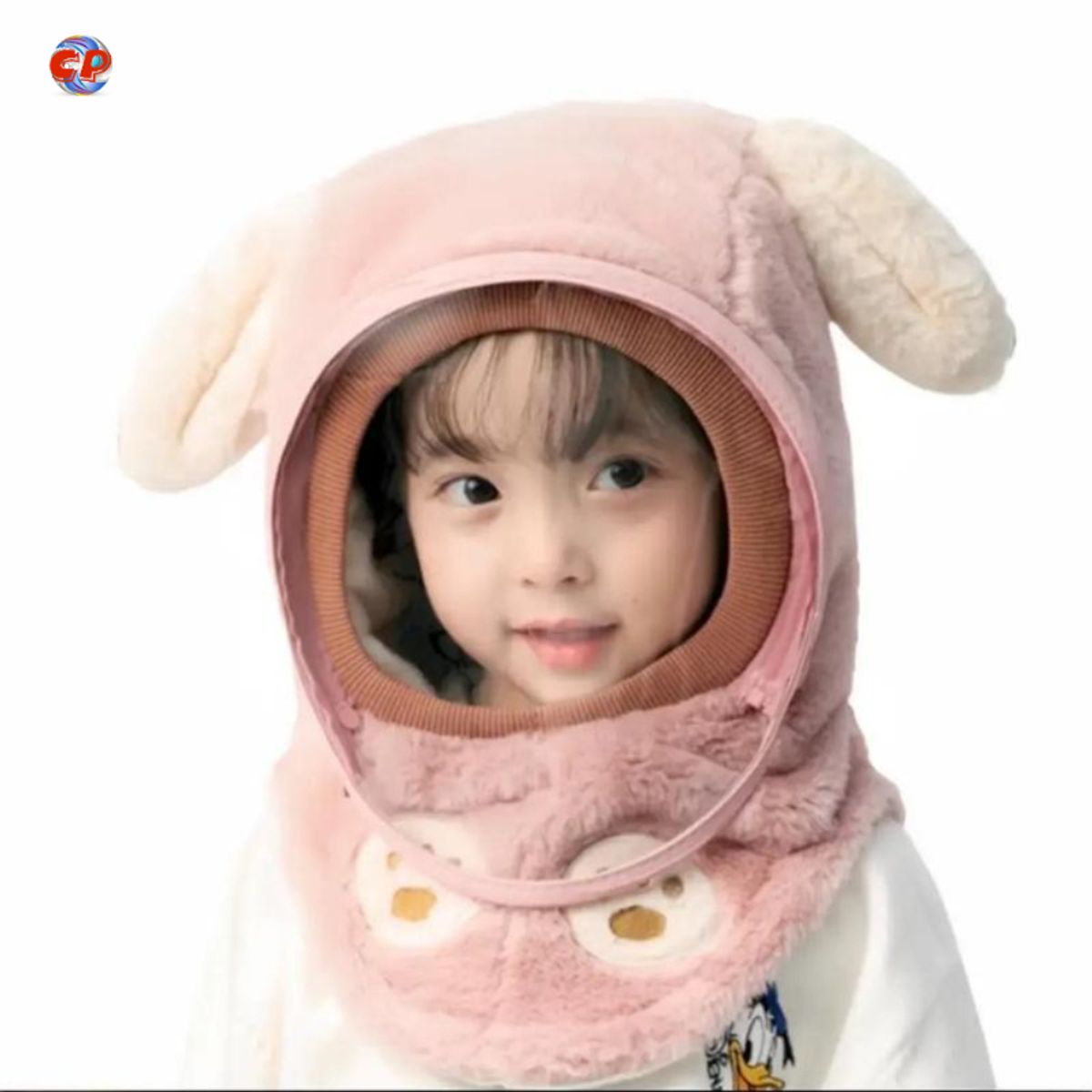 Mũ lông cừu, họa tiết tai thỏ kèm kính chắn gió, chắn bụi, giữ ấm cho bé
