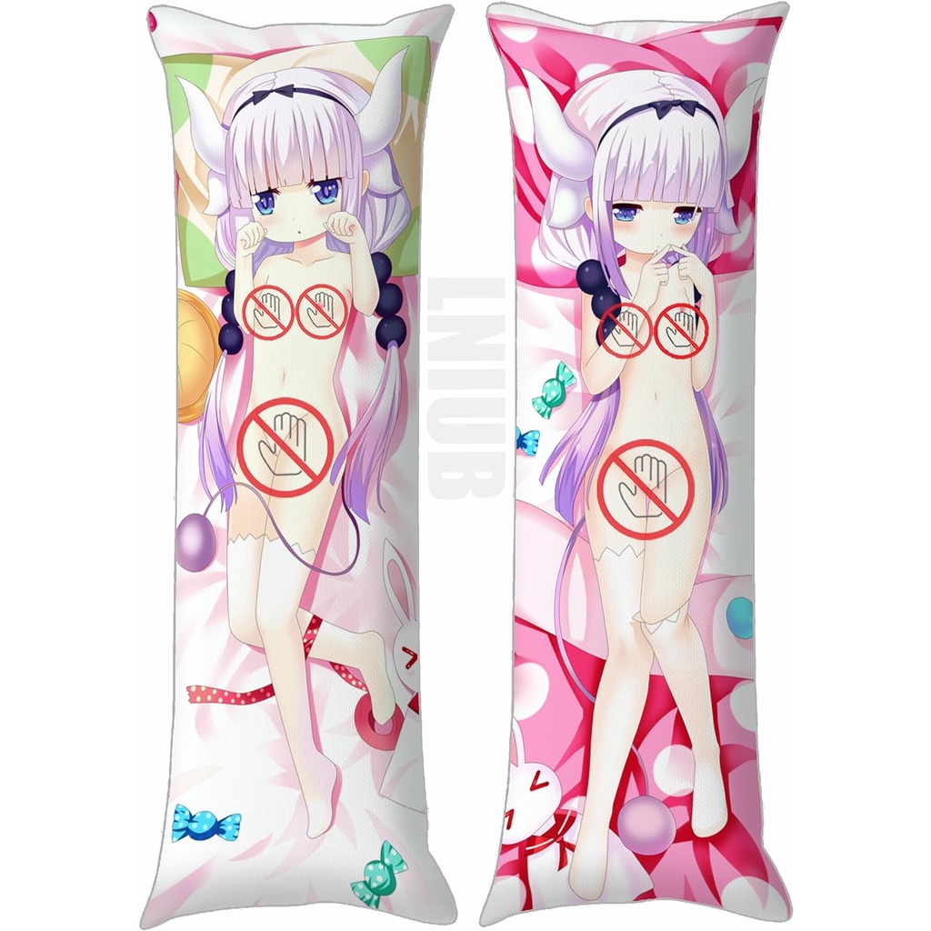 Bộ phim hoạt hình Miss Kobayashi's Dragon Lady 6 Peach Leather Pillow Cover Kanna Kamui Full Body Pillow Cover (màu trắng, 39x13 inch/34x100 cm)