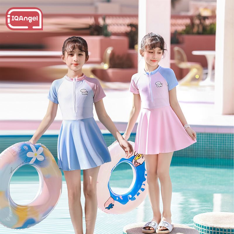 IQAngel trẻ em áo tắm cô gái dễ thương thời trang áo tắm một mảnh thoải mái