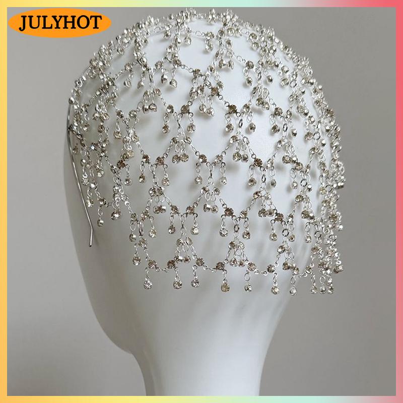 JULYHOT ที่คาดผมประดับพลอยเทียมประดับผมเจ้าสาวสำหรับงานแต่งงานประดับพู่ยาวหรูหราเครื่องประดับผมแฟชั่นสำหรับงานเลี้ยงอาหารค่ำ ราคา 252 บาท*ส่งฟรี