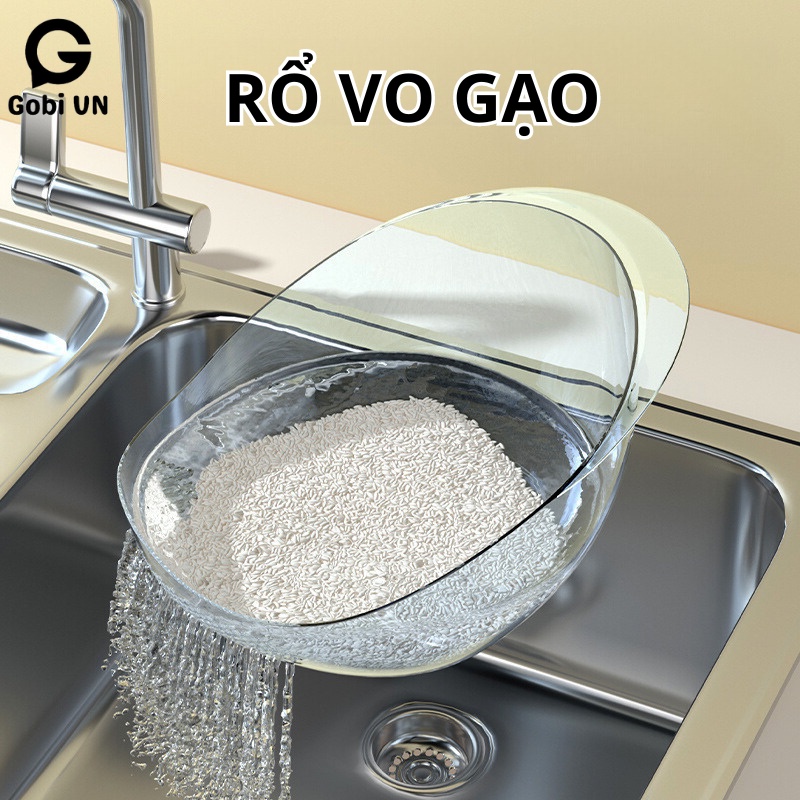 Rổ Vo Gạo, Rổ Rửa Hoa Quả, Rổ Có Lỗ Thiết Kế Thoáng Thoát Nước Tiện Lợi Chất Liệu Nhựa PP Dày Dặn Chịu Nhiệt Gobi