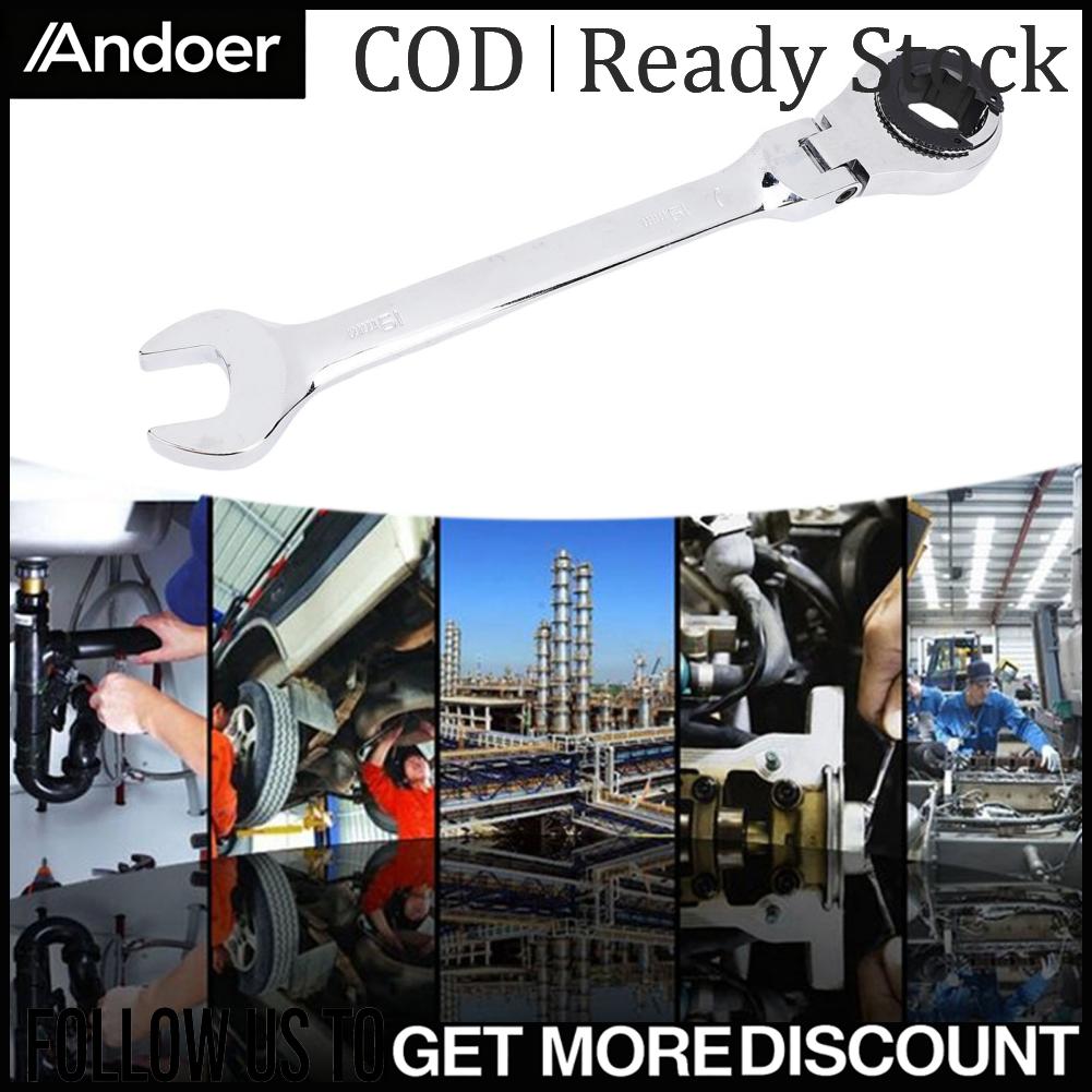 Andoer Cờ lê ống Ratcheting Cờ lê Ratchet đầu mở 19mm để bảo trì Giá 692,000 Đồng*Miễn phí vận chuyển