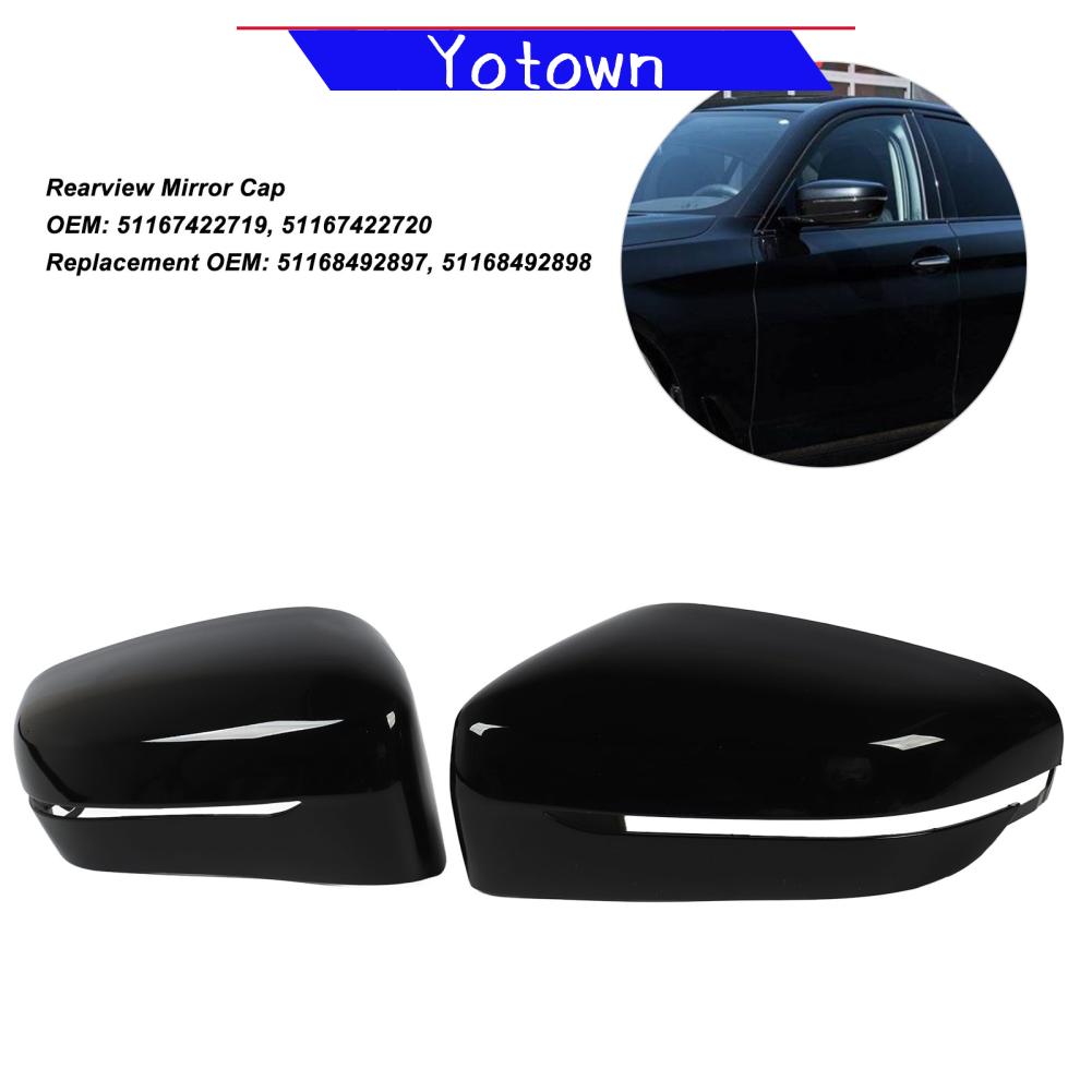 Yotown Nắp Gương Chiếu Hậu Chống Phai Màu 2 Chiếc Họa Tiết Tinh Tế Mặt Gương Nắp Màu Đen Bóng Cho 5 Series 6 Series 7 Series Giá 606,000 Đồng*Miễn phí vận chuyển
